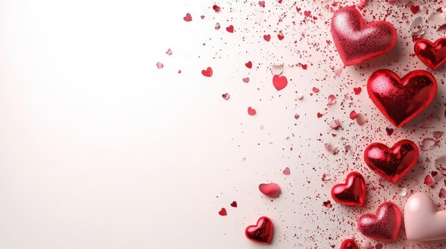 Elegant valentine menu background with heart decorations for february 14th celebration