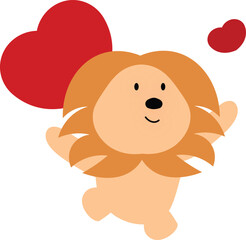 Lion-hearted affection! A pun on the word 
