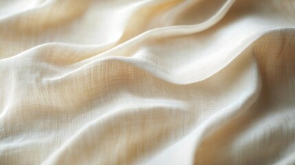 Obraz premium A close-up of the fabric texture, highlighting its softness and gentle folds on top of a beige background. 