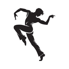 Expressive dance silhouette for artistic performances - Dancing person silhouette - Dancing person vector - Dancing person illustration - Dance silhouette - Dancing vector
