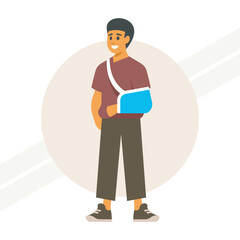 Man with a fractured hand