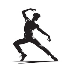Rhythmical dancing person for music-inspired movement - Dancing person silhouette - Dancing person vector - Dancing person illustration - Dance silhouette - Dancing vector
