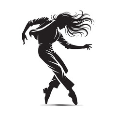 Powerful dancing person for dramatic effect - Dancing person silhouette - Dancing person vector - Dancing person illustration - Dance silhouette - Dancing vector
