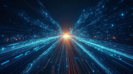 Naklejka premium Abstract Glowing Blue Particle Background