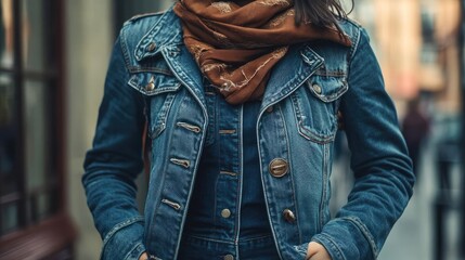 A person mixing textures with denim and leather, creating contrast