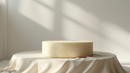 A luxurious modern 3d podium with cylindrical stages of varying sizes, metallic spheres, and glowing smoke effects.Perfect for product displays or premium presentations.
