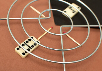 Still life with a domino bone and matches	