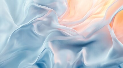 Obraz premium Soft, flowing pastel blue and peach silk fabric.