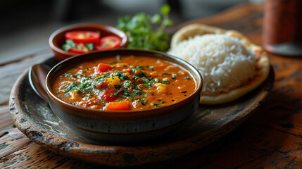 indian dish  idli and curry in bowl