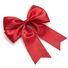Red bow or white background,