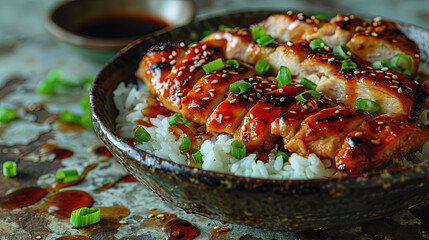  juicy chicken rise in plate