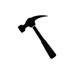 Claw hammer icon. Black Claw hammer silhouette vector illustration isolated on white background.