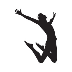Dynamic jumping person silhouette for energetic projects - Jumping person vector - Jumping person illustration - jump silhouette - Jumping vector
