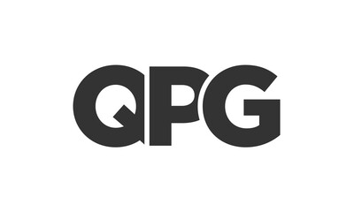 QPG logo design template with strong and modern bold text. Initial based vector logotype featuring simple and minimal typography. Trendy company identity.