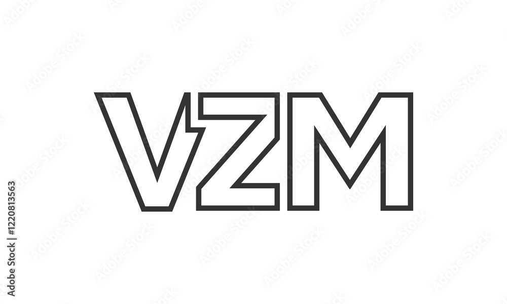Fototapete vzm logo design template with strong and modern bold text. initial based vector logotype featuring s