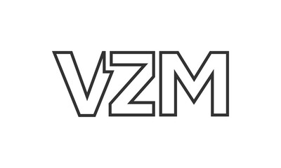 Obraz premium VZM logo design template with strong and modern bold text. Initial based vector logotype featuring simple and minimal typography. Trendy company identity.