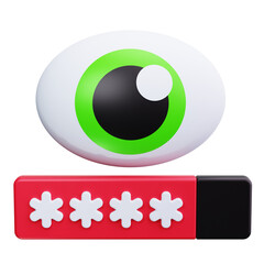 Password Eye 3d render icons