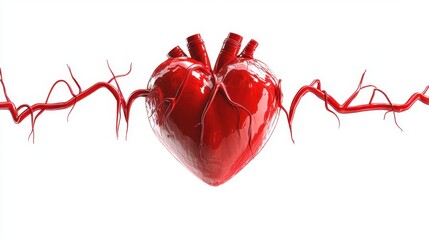 Simple Heart Diagram Visual Guide to Blood Flow Heartbeat Rhythm Educational Anatomy Illustration Showing the Circulatory System, Heart Chambers, Valves, and Arteries Understand Cardiac Function