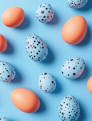 Obraz premium easter eggs on a blue background