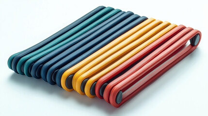 Fototapeta premium A Resistance Band Set Isolated On A White Background