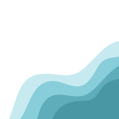 An illustration of ocean waves, featuring a calming gradient of blue tones and white tones, minimalist, elegant style, perfect for poster, postcard, wallpaper, or other graphic design element