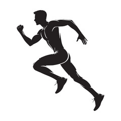 Running person silhouette for athletic performance themes - Running person silhouette - Running person vector - Running person illustration - Run silhouette - Running vector
