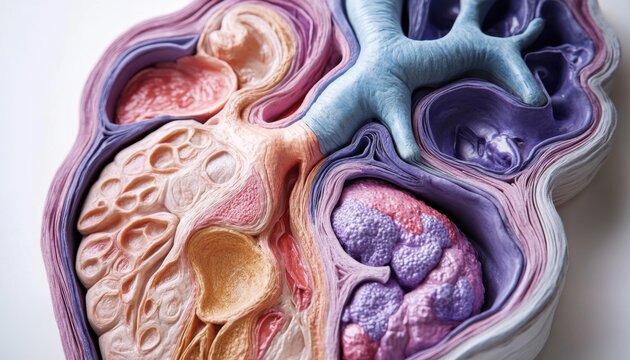 Cross-sectional diagram illustrating arterial plaque buildup in the human heart, a visual representation of coronary artery blockage leading to heart attack detailed medical anatomy showing the