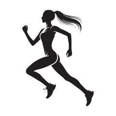 Fast-running person silhouette for energetic fitness scenes - Running person silhouette - Running person vector - Running person illustration - Run silhouette - Running vector
