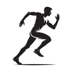 Running person illustration for fast-paced fitness action - Running person silhouette - Running person vector - Running person illustration - Run silhouette - Running vector
