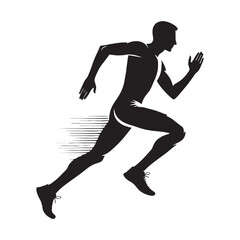 Vibrant running silhouette for an active lifestyle - Running person silhouette - Running person vector - Running person illustration - Run silhouette - Running vector
