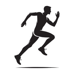 Fast-paced running silhouette for capturing athletic speed - Running person silhouette - Running person vector - Running person illustration - Run silhouette - Running vector
