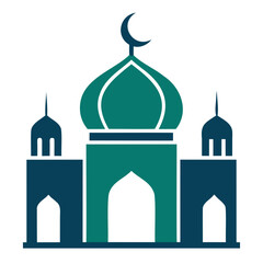 A simple Beautiful mosque logo flat vector illustration isolated on a transparent background