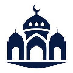A simple Beautiful mosque logo black Silhouette vector illustration isolated on a transparent background