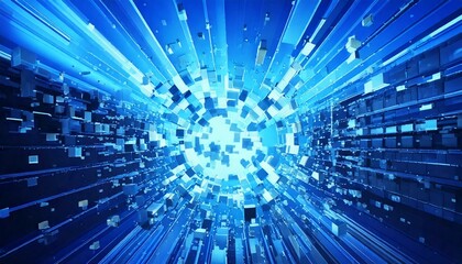 The background of blue modern technology