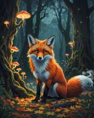 Red fox in the woods