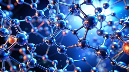Abstract Blue Molecular Structure: High-Resolution Stock Photo