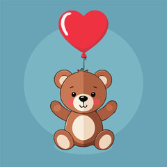 Fototapeta premium Cute Bear Valentine's Day