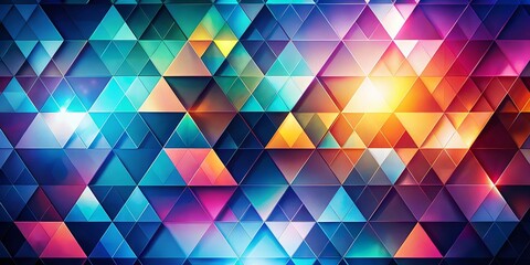 Obraz premium Abstract Celestial Gradient Background: Geometric Triangles & Squares Digital Art