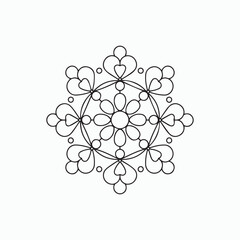 mandala for Henna, Mehndi, tattoos, decorative ornaments in ethnic oriental style, coloring book pages