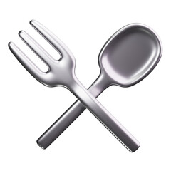 spoon fork 3d render icons