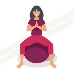 Pilates exercise vector illustration showing various body movements