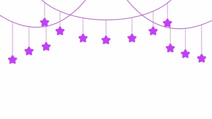 パープルの星のガーランドのパーティー装飾の背景