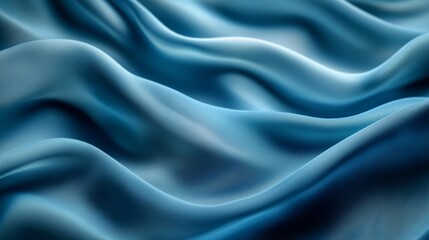 Obraz premium Elegant Blue Fabric Texture with Soft Flowing Waves Design