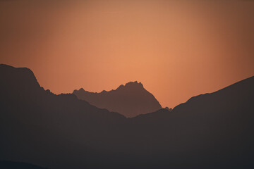 Berlandschaft Silhouette Sonnenaufgang