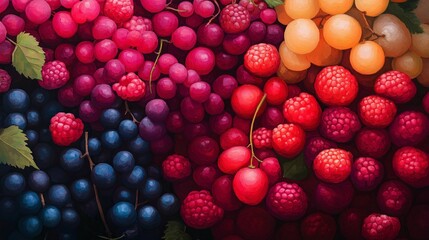 A fruity gradient transitioning from raspberry pink to deep red