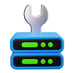 Server Maintenance 3d render icons