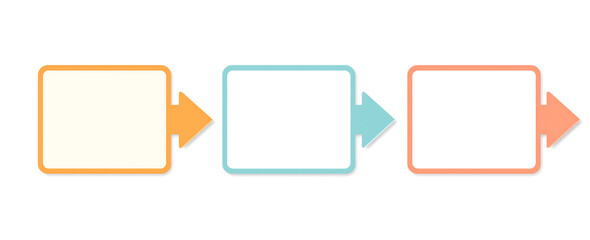 Colorful Infographic Template with Three Arrows and Text Boxes on Transparent Background