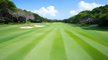 Aerial golf course view