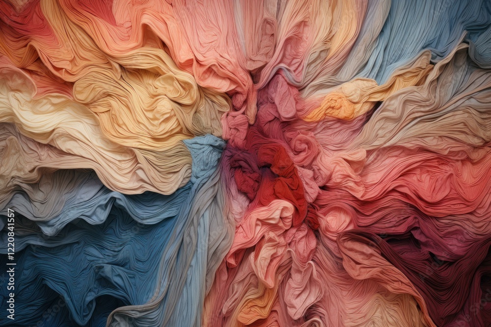 Poster abstract background resembling flowing fabric with gradient colors, creating a visually captivating 