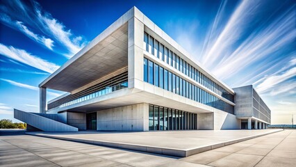 Obraz premium Abstract Grid Architectural Photography: Modern White Space Design